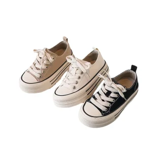 Kids Shoes Summer Autumn New Korean Low Top Mesh Thick Sole Canvas Shoes Female Student Small White Shoes Casual Boys Sneaker