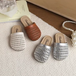 Kids Shoes Summer Lovely Soft Sole Weave Sweet Baby Outdoor Girl Flat Slippers