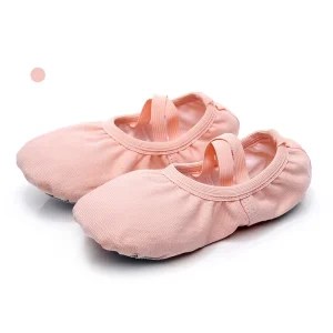 Kids’ Slip On Ballet Shoes No Tie Stretchy Cat Paw Soft Sole for Dance & Play