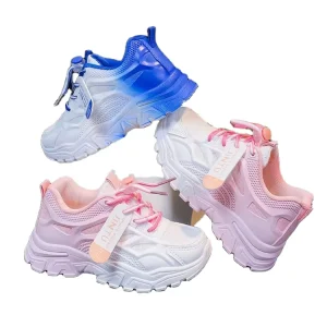 Kids Sneaker Boys Girls Gradient Sports Shoes Anti-slip Children’s Walking Shoes With Bear