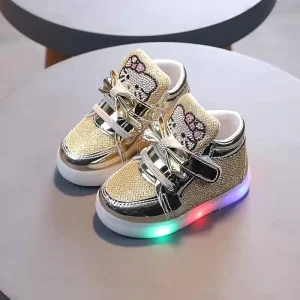 Kids Sneakers Children Baby Girls Boys Letter Mesh Led Socks Sport Run Sneakers Shoes Light up Shoes