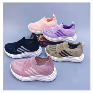 Kids Sneakers Outdoor Babies Girls PVC Outsole Boys Casual Sneaker Running Sport Shoes Slip on Fly Knitting Soft Shoes
