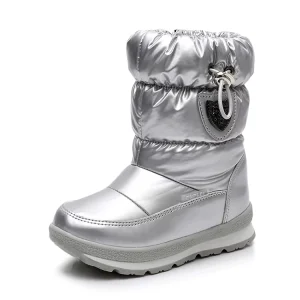Kids Snow Boots Boys Girls Walking Hiking Winter Wool Lined Warm Shoes Non Slip High Top Boot Waterproof