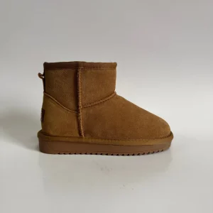 Kids Snow Boots Winter Short Water-Resistant Cow Suede Faux Fur Lining Insole TPR Sole Barefoot Comfortable Soft OEM