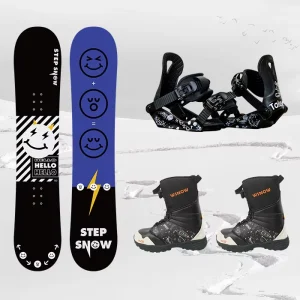 Kids Snowboard Set Snowboard+bindings+steel Wires Boots
