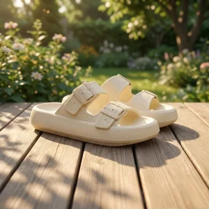 Kids Soft Light Weight Slip Resistant Double Strap Platform Sandals with Cushioned EVA Midsole