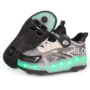 Kids Sport Shoes Breathable Mesh TPR Outsole Summer EVA Insole Black White