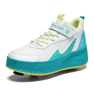 Kids Sport Shoes Children’s Outdoor Walking Two-Wheeled Rollerskate Shoes
