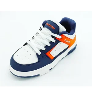 Kid’s Sport Shoes TPR Children Running Lace up Logo Sneaker Flat Shoes
