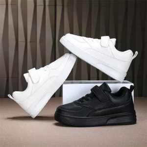 Custom Popular Kids Sneakers Size 28 40 Breathable Sporty PU White Skateboard s for Boys Girls Spring