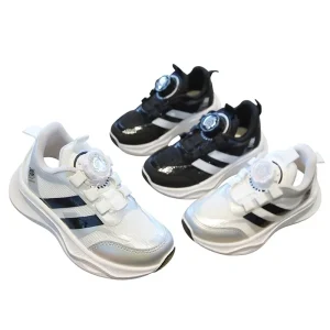 Kids Sports Shoes Spring Autumn Breathable Lightweight Ankle Sneakers for Boys Girls White Mesh Running Shoes Rotating