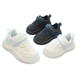 Kids Sports Shoes Spring Autumn New Arrival Lightweight Breathable White Sneakers Unisex Casual Skate Shoes Velcro