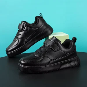 Kids Sports Student Shoes All Black Boys School Shoes Pu Leather Running Girls Children’s White Shoes