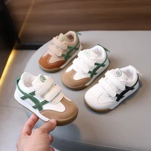 Kids Spring New Arrival Baby Shoes Boys Sneakers Velcro Closure Soft Soles Non-Slip Grip Girls Casual Toddler