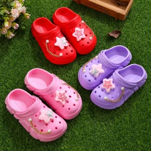 Kids Summer Clog Sandals Anti Slip Outdoor Indoor Soft Sole Mules with Flat Feature New Styles