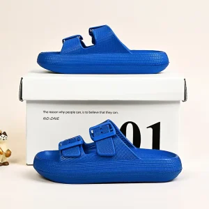 Kids Summer EVA Slide Sandals Custom Logo Adjustable Double Buckle Waterproof Anti Slip Soft Sole Quick Drying