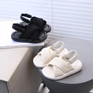 Kids Summer Fashion Children Beach Shoes Knitted Comfortable Casual Baby Girls Flat Sandals