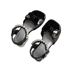 Kids Summer Outdoor Beach Sandals for Girls New Princess Style with Sweet Bow Soft Non-Slip Rubber Insole Back Strap Design