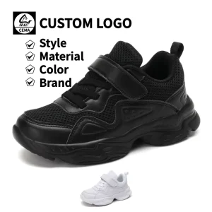 Kids Thick Soft Soled Breathable Running Casual Shoes Outdoor Fashion Children Sneakers Solid Color Mesh New Sports Shoes