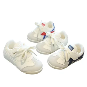 Kids Training Shoes Spring Autumn Unisex Sneakers Casual Skate Shoes White Breathable Lightweight Velcro Closure Ankle
