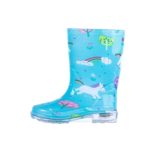 Kids Transparent PVC Colorful Lining Rain Shoes Boots for Children