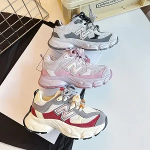 Kids Trendy Children Sneakers 4 15 Years Old Boys Lightweight EVA Sole Girls Microfiber Non slip Student Sport Shoes