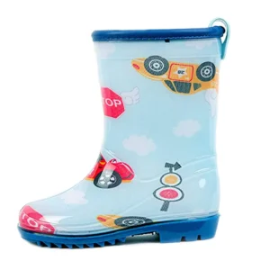 Kids Unisex PVC Mid Calf Rain Boots Waterproof & Lightweight PVC Outsole for Outdoor Use