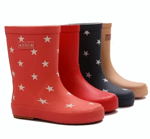 Kids Unisex Rubber Plastic Japan Style Sun Star Printing Soft Rain Shoes Boots for Children Boy Girls