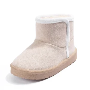 Kids Unisex Suede Snow Boots Warm Fleece Lined Soft Indoor Outdoor Ankle Shoes Anti slip Flat Sole Customizable Winter Style