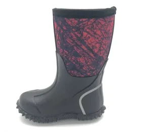 Kids Warm Camo Neoprene Hunting Rain Boots