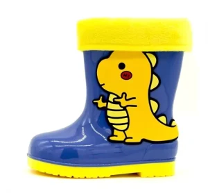 Kids Warm Liners Rain Boots Waterproof Mud PVC Slip On Outdoor Footwear Children Toddlers