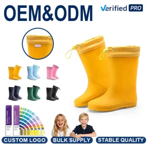 Kids Waterproof Rain Boots PVC Lightweight Non Slip Comfortable Easy on Calf High Rain Shoes for Boys Girls Outdoor Play