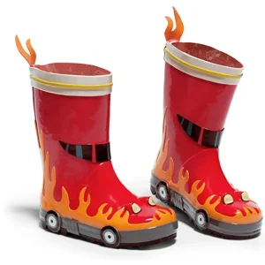 Kids Waterproof Rubber Rain Boots Outdoor Soft Activity Fireman Children Rubber Rain Boot Outdoor Footwear