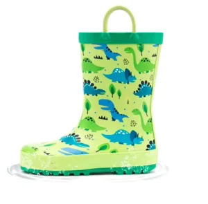 Kids Waterproof Rubber Rain Boots With Easy Handles for Children Anti slip Outdoor Footwear