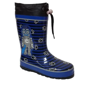 Kids Waterproof Rubber Rain Boots for Boys Robot Printing Easy On Toddler Little Summer Season Gum Boots for Girls