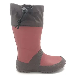 Kids Wine Color Folding Waterproof Wellington Rubber Rain Boots