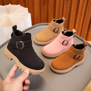 Kids Winter Boots Fashion Design Soft Strap Candy Color Shoes Boy Girl Autumn Casual Outdoor Non slip Boot