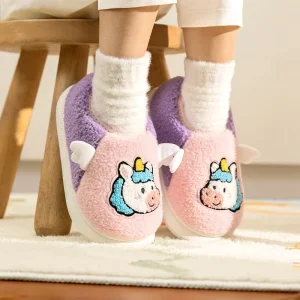 Kids Winter Cotton Padded Slippers Anti Slip Cartoon Design Lightweight and Comfortable Keep Warm Platform Features
