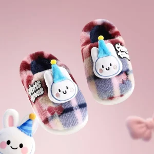 Kids Winter Cotton Padded Slippers Anti Slip Cartoon Design Lightweight and Comfortable Keep Warm Platform Features