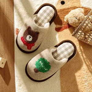 Kids’ Winter Cotton Slippers Cozy Fleece Lined Warm Indoor Shoes Non Slip Rubber Sole for Toddler Little Kid