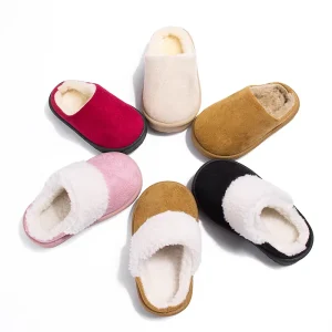 Kids Winter Indoor Plush Soft Fleece Upper Anti Slip TPR Sole Warm Home Slippers Multiple Customizable Colors