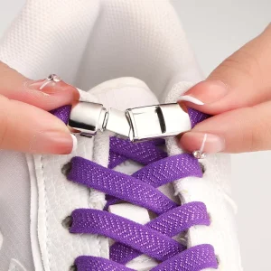 Kids and Adult Print Sneakers and Flats No Tie Shoe Laces Press Lock Elastic Polyester Lazy Shoelaces for Running