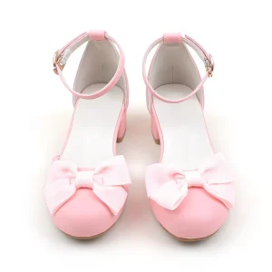 KidsShoes Girls Mary Jane Princess Shoes Layered Bow Low Block Heel for Party Wedding Dress Shoes Kids Dance Shoes