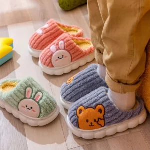 Kids’s Cotton Slippers Boys’ Indoor Anti skid Warm Home Winter Girls’ Cute Cartoon School Children’s Slippers