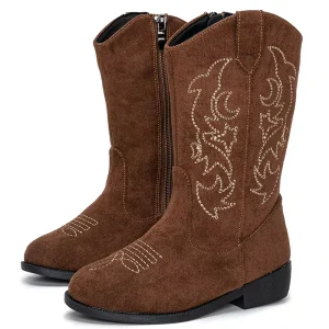 Knee High Boots Low Heels Big Kids Size High Quality Western Cowboy Boots for Kids
