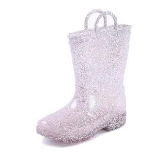 Knee-High PVC Rain Boots for Girls Children’s Summer Rubber Footwear with Printed Design