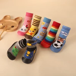 Knitted Baby Floor Socks with Rubber Sole Home Casual Non Slip Toddler Shoes Autumn Season