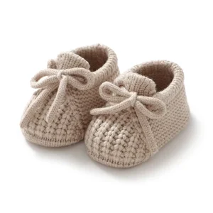 Knitted Soft Warm Solid Color Newborn Infant Baby Walking Socks Shoes for Boys Girls Booties