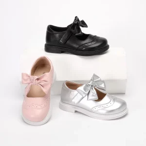 Korean Style Boutique Spring Autumn Children’s Dress Shoes Bows Princess Girls PU Leather Shoes