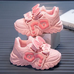 Korean Style Casual Torre Soft Bottom Breathable Sneakers for Girls Unisex Children’s Running Shoes with Joker